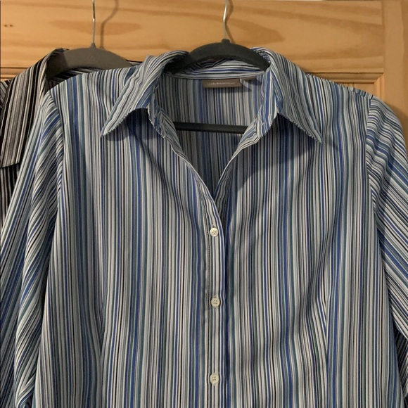 Group of Striped Stretch Blouses size Large - Picture 2 of 7